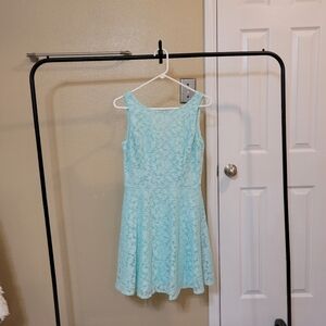 Speechless turquoise Lace A-line Formal Dress Size 11